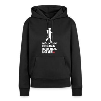 Ich Liebe Bergsteigen - Frauen Premium Bio Hoodie - Schwarz - Vorne - Julia (174cm)