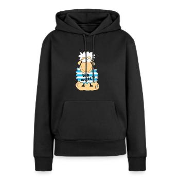Iss watt? - Frauen Premium Bio Hoodie - Schwarz - Vorne - Julia (174cm)