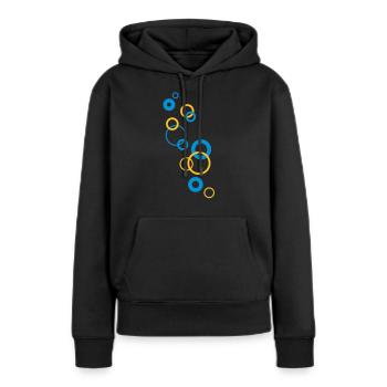 bubbles - Frauen Premium Bio Hoodie - Schwarz - Vorne - Julia (174cm)