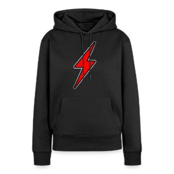 Elektroauto Blitz rot - Frauen Premium Bio Hoodie - Schwarz - Vorne - Julia (174cm)