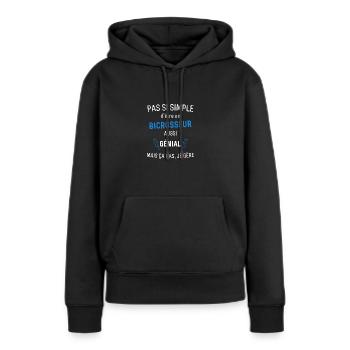 Toller Bicrosser - Frauen Premium Bio Hoodie - Schwarz - Vorne - Julia (174cm)