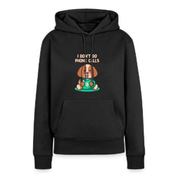 Je ne fais pas un téléphone introverti Che - Sweat à capuche Premium bio Femme - noir - Devant - Julia (174cm)