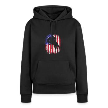 Saut d’obstacles Saut d’obstacles - Sweat à capuche Premium bio Femme - noir - Devant - Julia (174cm)