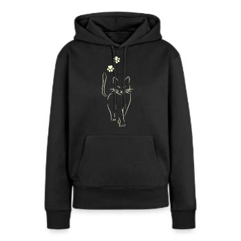 Cat Foot Shirt - Women’s Premium Organic Hoodie - black - Front - Julia (174cm)