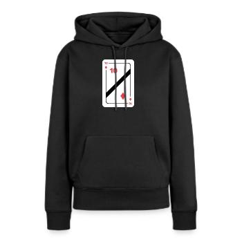 Karo Zehn Spielkarte Pokerkarte - Frauen Premium Bio Hoodie - Schwarz - Vorne - Julia (174cm)