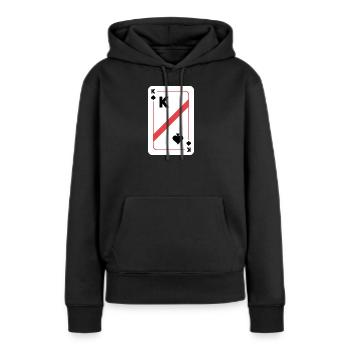 Pik König Spielkarte Pokerkarte - Frauen Premium Bio Hoodie - Schwarz - Vorne - Julia (174cm)