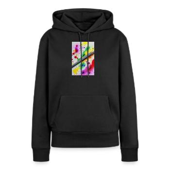 Éclaboussures de peinture - Sweat à capuche Premium bio Femme - noir - Devant - Julia (174cm)
