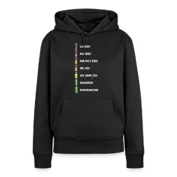 SEMAINE AU TRAVAIL - Sweat à capuche Premium bio Femme - noir - Devant - Julia (174cm)