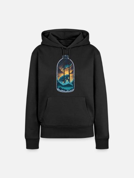 Schildkröte Flasche - Frauen Premium Bio Hoodie - Schwarz