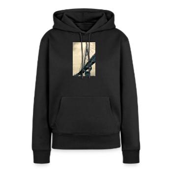 Hamburg Bruecken Skyline Illustration - Frauen Premium Bio Hoodie - Schwarz - Vorne - Julia (174cm)