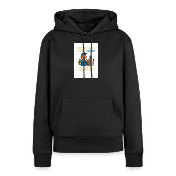Morgens müde, Abends Blau Heizungsbau - Frauen Premium Bio Hoodie - Schwarz - Vorne - Julia (174cm)