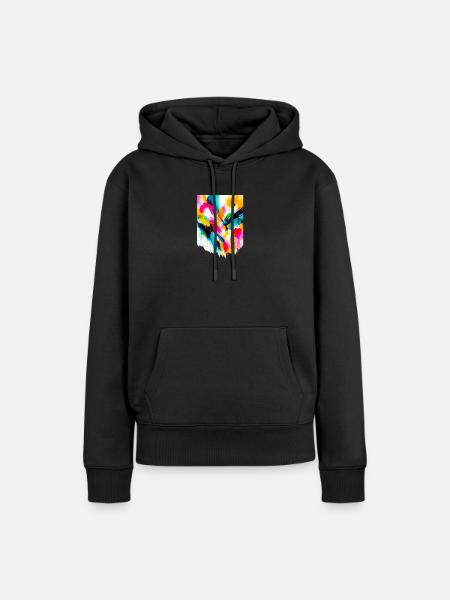 Bunte abstrakte Wirbel - Frauen Premium Bio Hoodie - Schwarz