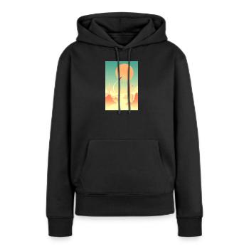 Erste Reisen jenseits ferner Horizonte - Frauen Premium Bio Hoodie - Schwarz - Vorne - Julia (174cm)