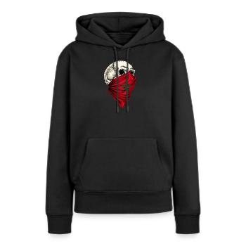 Crâne du drapeau marocain du Maroc - Sweat à capuche Premium bio Femme - noir - Devant - Julia (174cm)