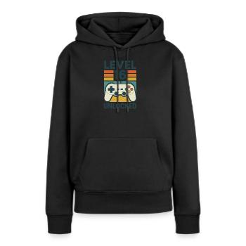Niveau 16 Contrôleur Débloqué 16e anniversaire - Sweat à capuche Premium bio Femme - noir - Devant - Julia (174cm)