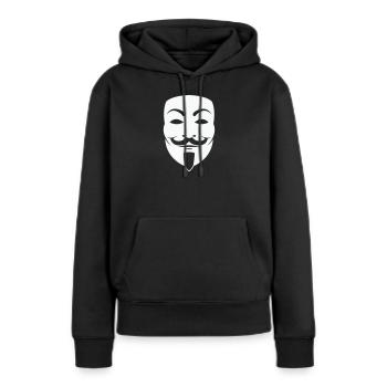 Anonymus_Maske - Sweat à capuche Premium bio Femme - noir - Devant - Julia (174cm)