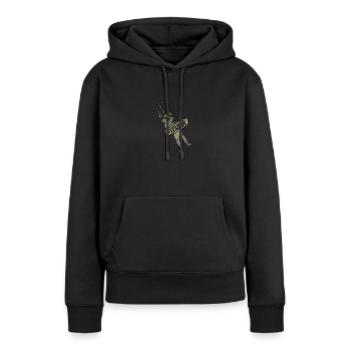 Kiteman - Frauen Premium Bio Hoodie - Schwarz - Vorne - Julia (174cm)