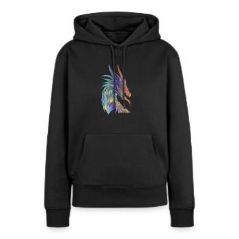 163 glisser - Sweat à capuche Premium bio Femme - noir - Devant - Julia (174cm)