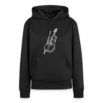 Antike Geige mit Geigenbogen - Frauen Premium Bio Hoodie - Schwarz - Vorne - Julia (174cm)