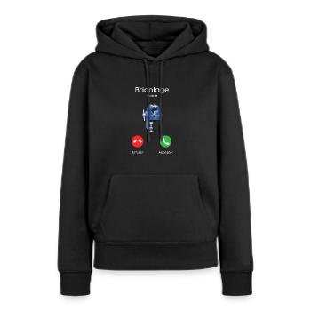 appel du bricolage - Sweat à capuche Premium bio Femme - noir - Devant - Julia (174cm)