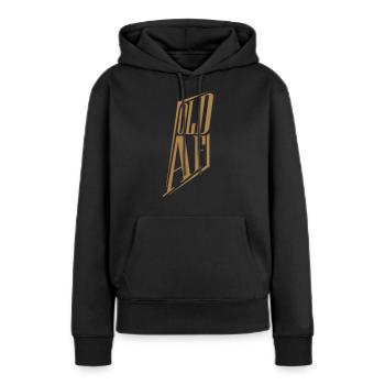 old AF Text Logo - Frauen Premium Bio Hoodie - Schwarz - Vorne - Julia (174cm)