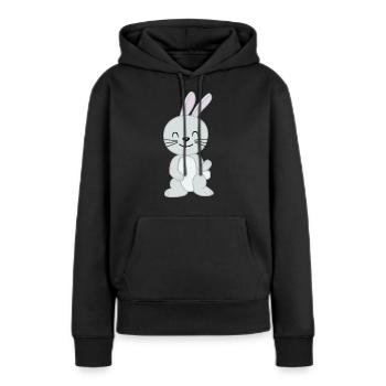 Cleveres süßes Kaninchen - Frauen Premium Bio Hoodie - Schwarz - Vorne - Julia (174cm)