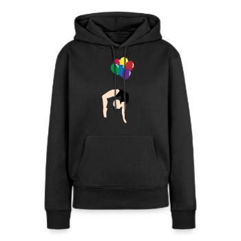 Balloon - Sweat à capuche Premium bio Femme - noir - Devant - Julia (174cm)