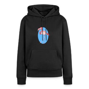 flamant - Sweat à capuche Premium bio Femme - noir - Devant - Julia (174cm)