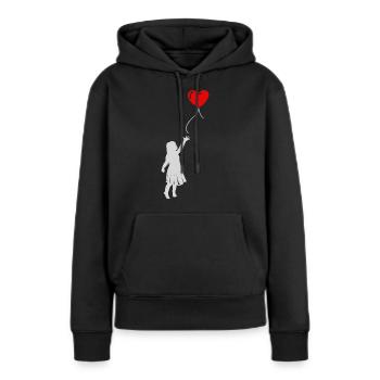 Des filles avec des ballons. Cadeau idée d’anniversaire - Sweat à capuche Premium bio Femme - noir - Devant - Julia (174cm)