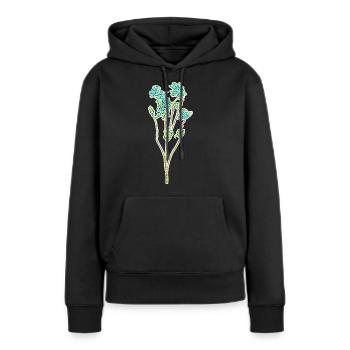 Strauch Gewächs - Mosaik Illustration weiss - Frauen Premium Bio Hoodie - Schwarz - Vorne - Julia (174cm)