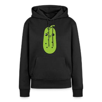 Cornichon - Sweat à capuche Premium bio Femme - noir - Devant - Julia (174cm)