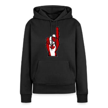 Drapeau du Canada numéro 1 - Sweat à capuche Premium bio Femme - noir - Devant - Julia (174cm)