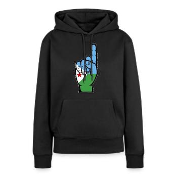 Drapeau de Djibouti numéro 1 - Sweat à capuche Premium bio Femme - noir - Devant - Julia (174cm)