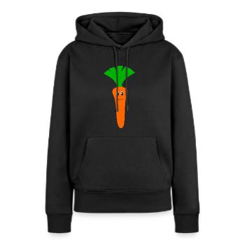 Kawaii Carotte Kawaii Fruits Kawaii Légumes Kawaii - Sweat à capuche Premium bio Femme - noir - Devant - Julia (174cm)