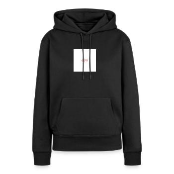 444 (4) - Sweat à capuche Premium bio Femme - noir - Devant - Julia (174cm)