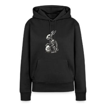 Dark Easter Bunny Death - Hasi Pentagram - Frauen Premium Bio Hoodie - Schwarz - Vorne - Julia (174cm)