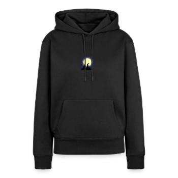 Two rabbits at the full moon - Women’s Premium Organic Hoodie - black - Front - Julia (174cm)