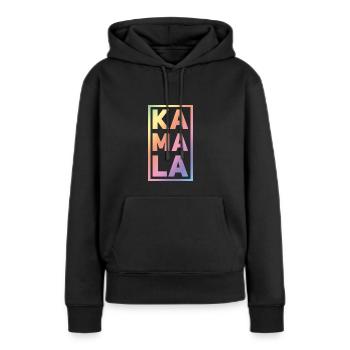 Kamala Harris retro typography - Women’s Premium Organic Hoodie - black - Front - Julia (174cm)