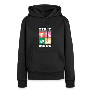 Illustration de pain drôle de mode à la levure - Sweat à capuche Premium bio Femme - noir - Devant - Julia (174cm)