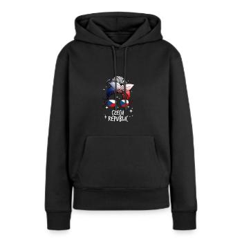 Tschechische Republik - Frauen Premium Bio Hoodie - Schwarz - Vorne - Julia (174cm)