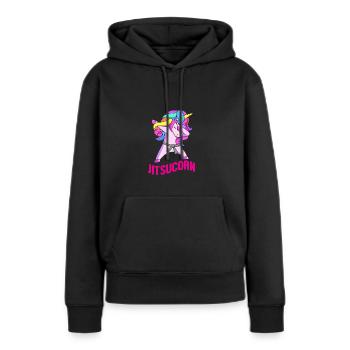 Jiu Jitsu Selbstverteidigung - Frauen Premium Bio Hoodie - Schwarz - Vorne - Julia (174cm)