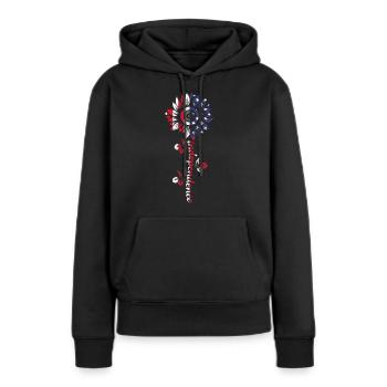 Sunflower Independence Day 4 juillet Amérique - Sweat à capuche Premium bio Femme - noir - Devant - Julia (174cm)