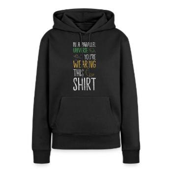 Universum Sterne Kosmos - Frauen Premium Bio Hoodie - Schwarz - Vorne - Julia (174cm)