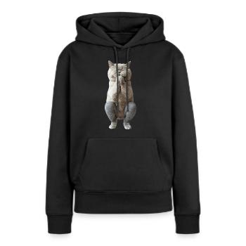 Britisch Kurzhaar - Frauen Premium Bio Hoodie - Schwarz - Vorne - Julia (174cm)