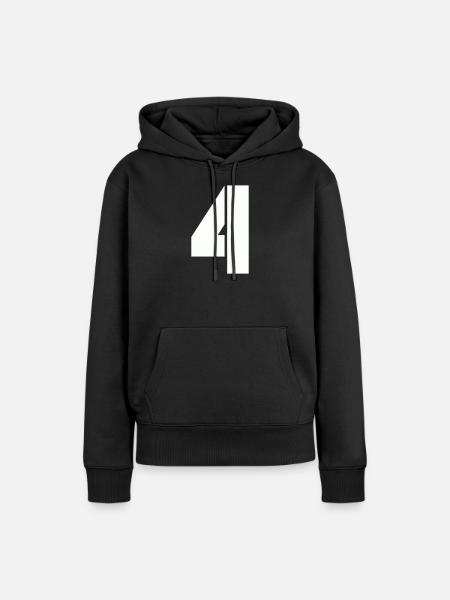 4 - Frauen Premium Bio Hoodie - Schwarz