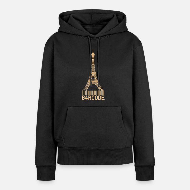 B4RCODE. Paris - Sweat à capuche Premium bio Femme - noir