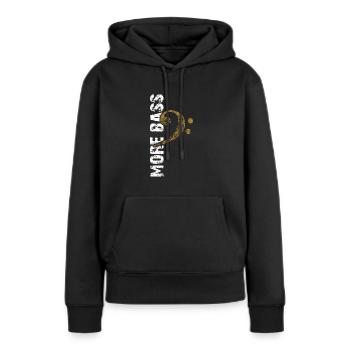 More Bass - Bassschlüssel - Frauen Premium Bio Hoodie - Schwarz - Vorne - Julia (174cm)