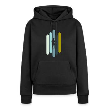 Mine minière - Sweat à capuche Premium bio Femme - noir - Devant - Julia (174cm)