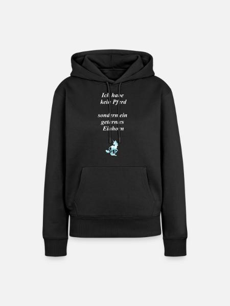 einhorn - Frauen Premium Bio Hoodie - Schwarz