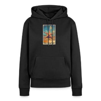 Étoile de mer Étoile de mer - Sweat à capuche Premium bio Femme - noir - Devant - Julia (174cm)